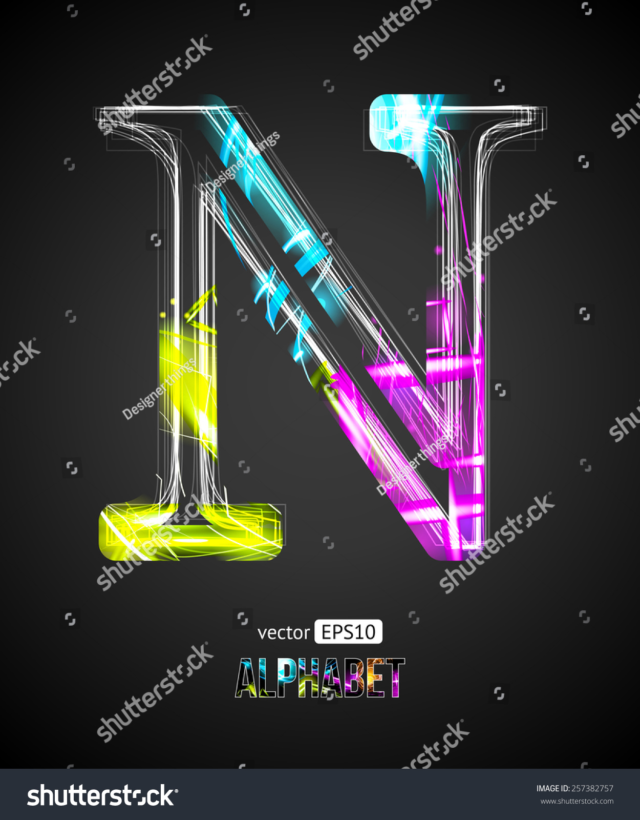 Vector Design Light Effect Alphabet Letter Stock Vector Royalty Free