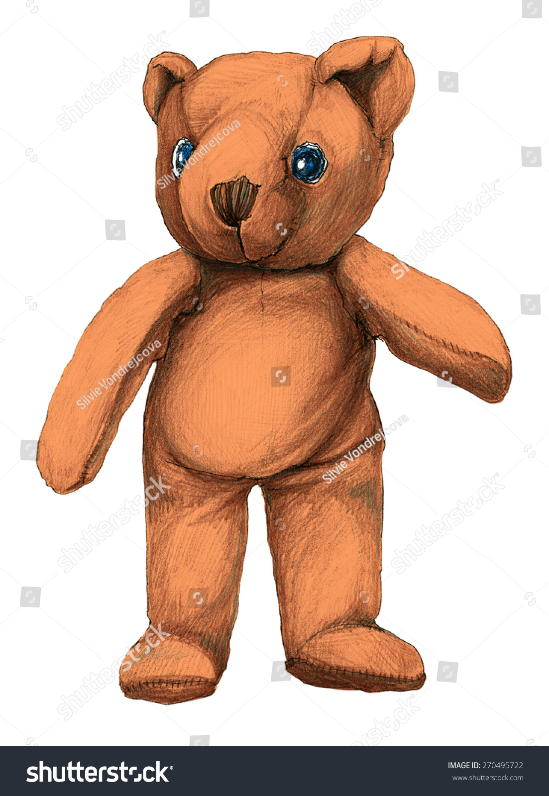 Teddy Bear Hand Drawing Toy Stock Illustration Shutterstock