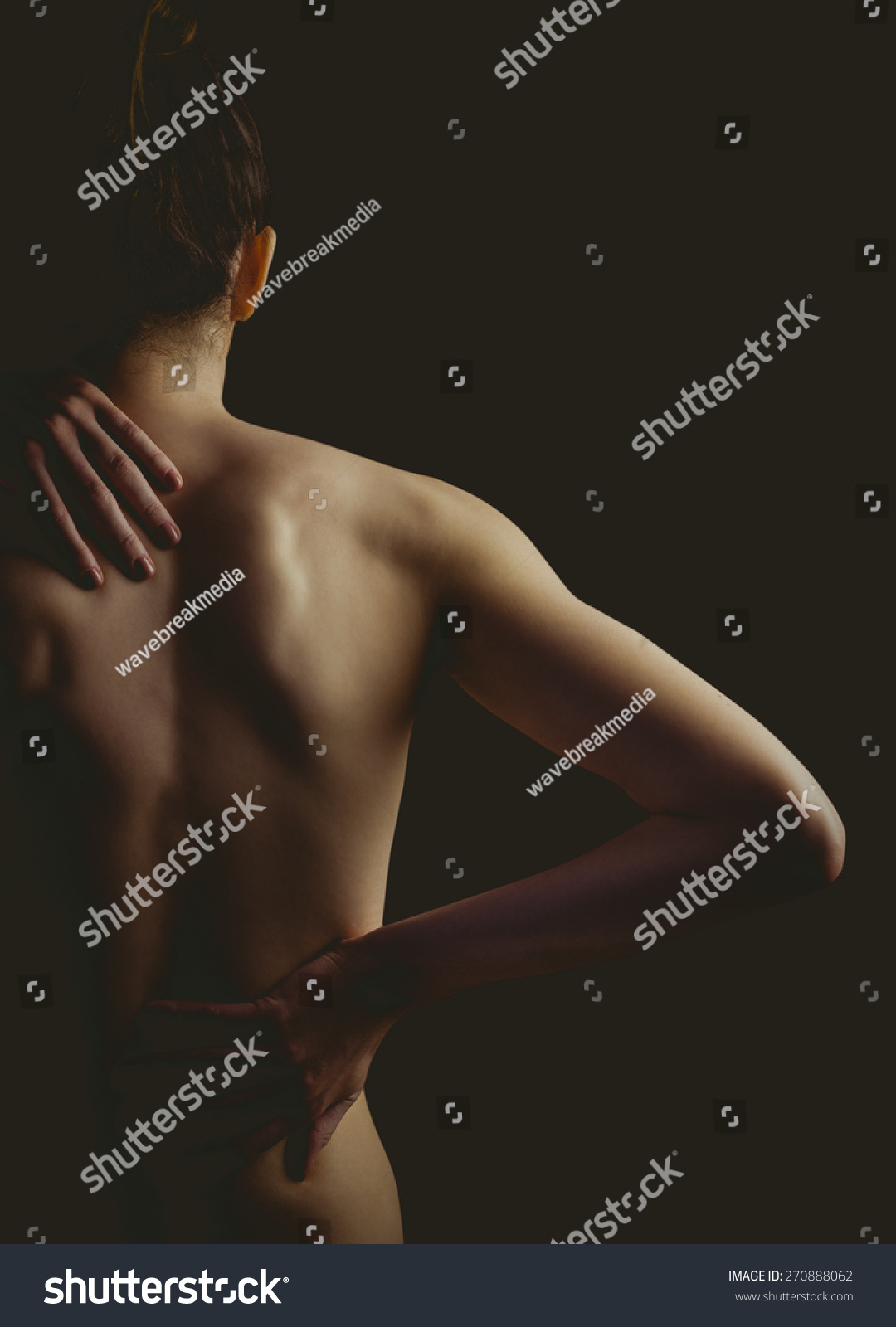 Nude Woman Back Injury On Black Stock Photo 270888062 Shutterstock