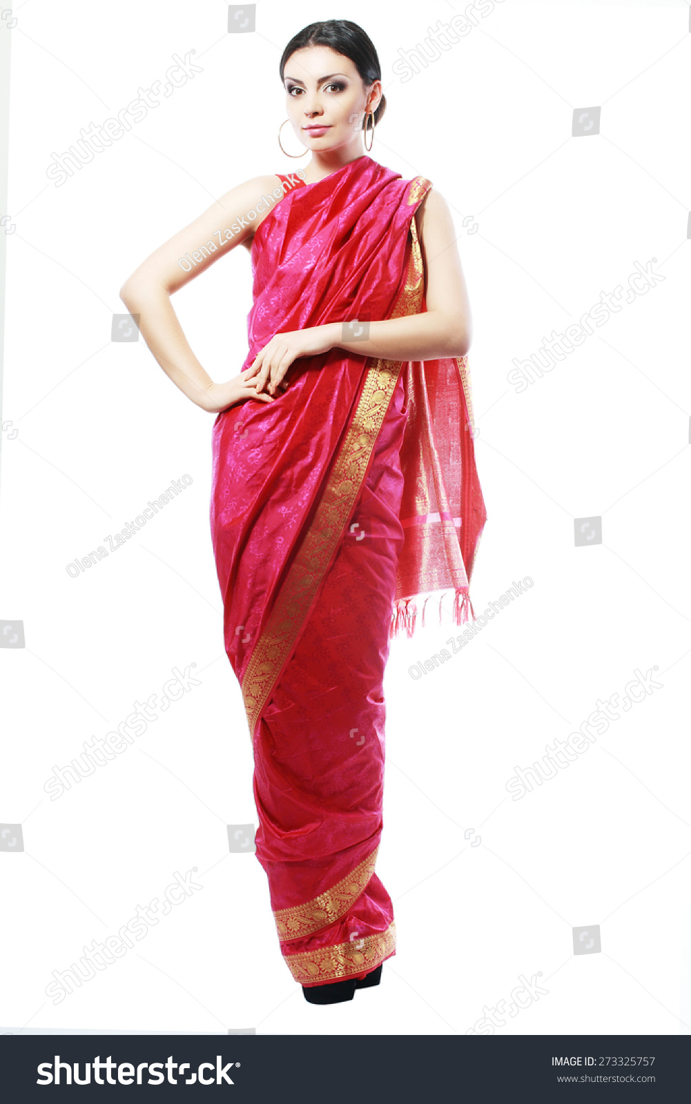 Full Body Traditional Indian Beautiful Fashion Shutterstock