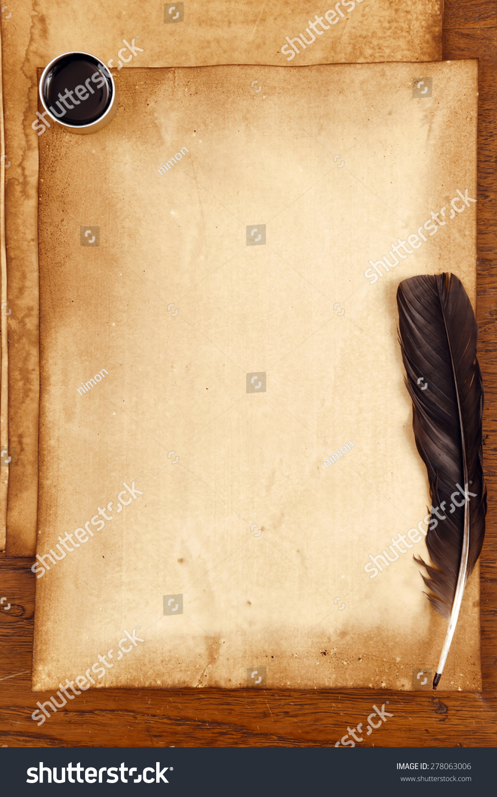 Old Paper On Brown Wood Texture Stock Photo 278063006 Shutterstock