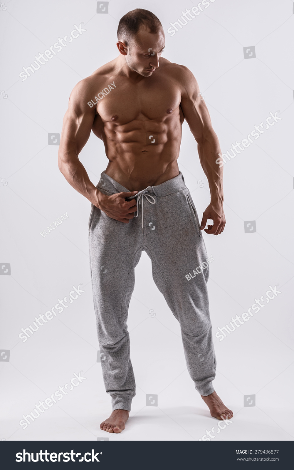 Handsome Muscular Man Posing Studio Stock Photo Shutterstock