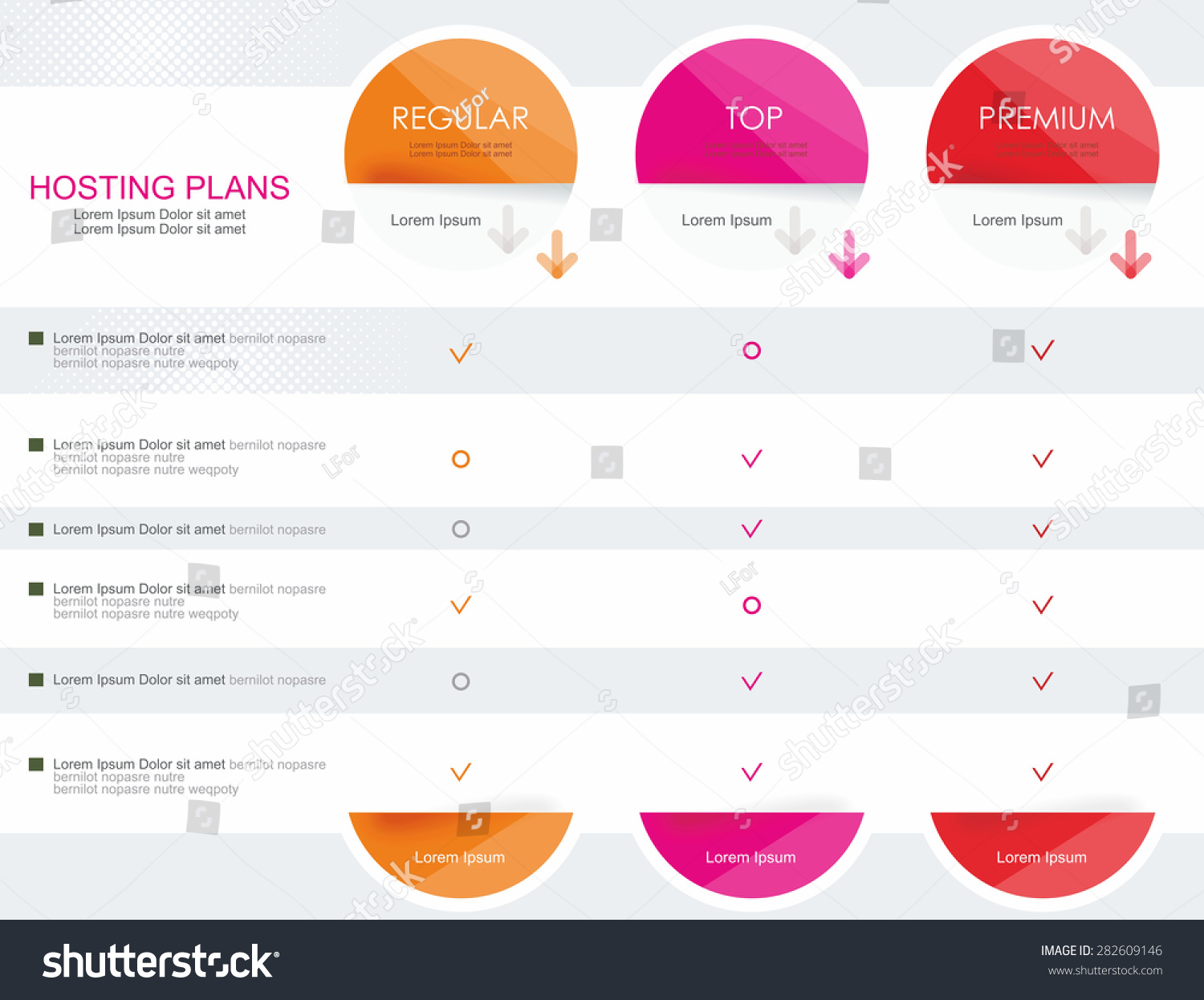 Price List Widget Payment Plans Stock Vector Royalty Free