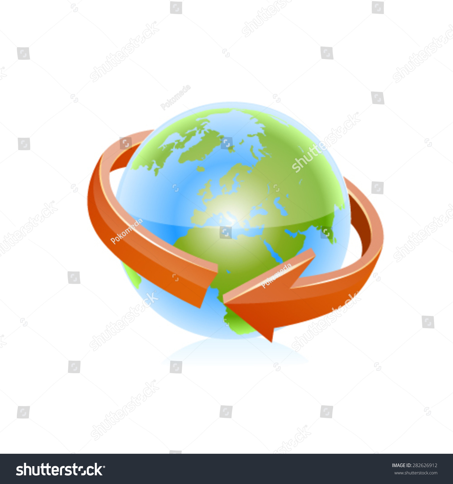 Earth Arrow Circle Around Stock Vector Royalty Free