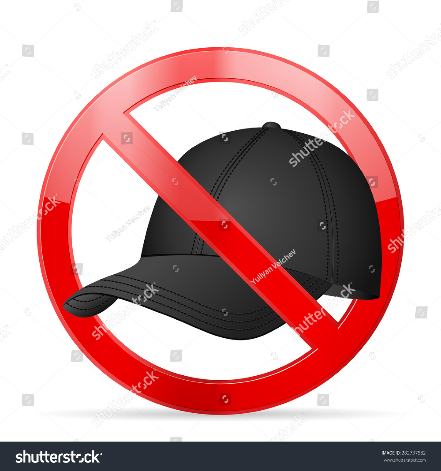 Prohibition Cap Symbol On White Background Stock Vector Royalty Free