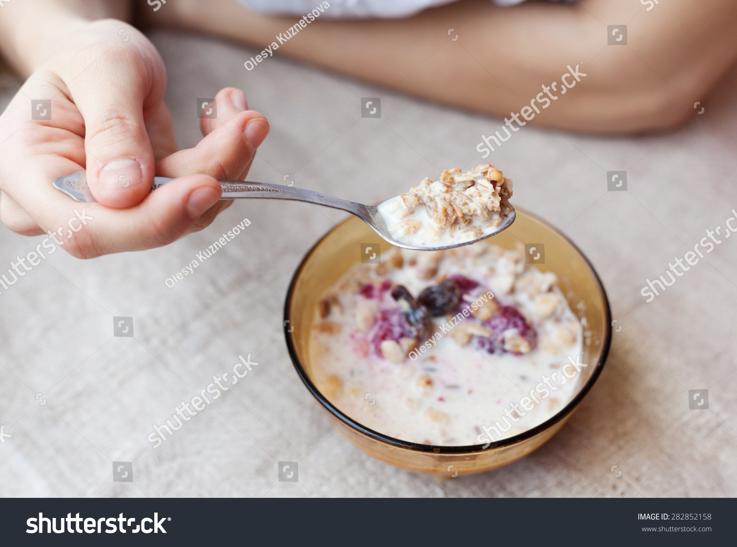 Eats cereal out ass photo