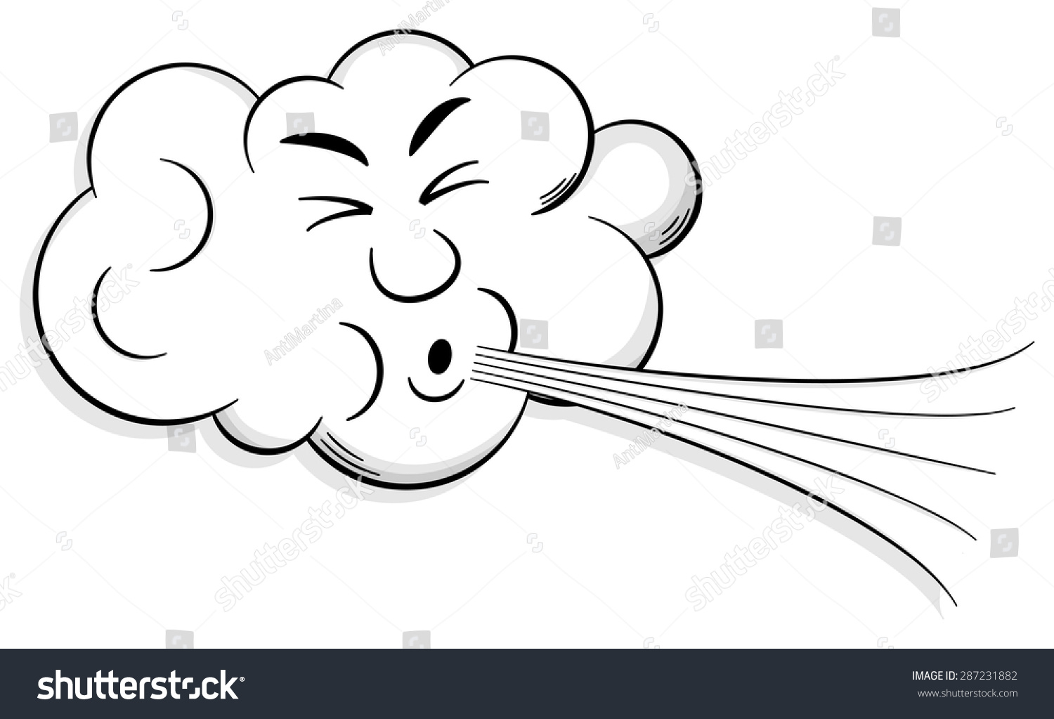 Cartoon Blowing Wind Stockillustrationen Bilder Und