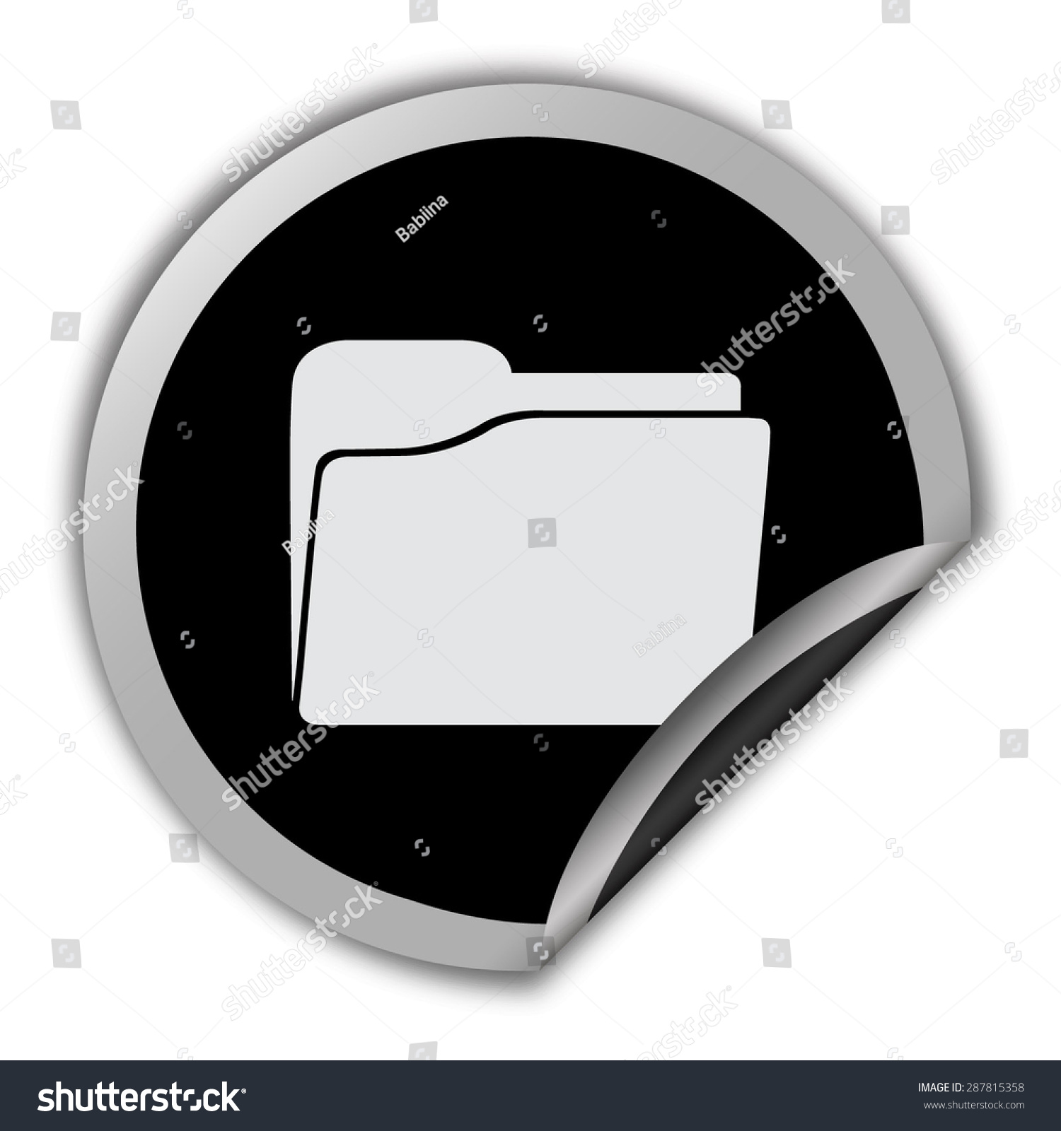 Folder Icon Round Vector Sticker Shutterstock