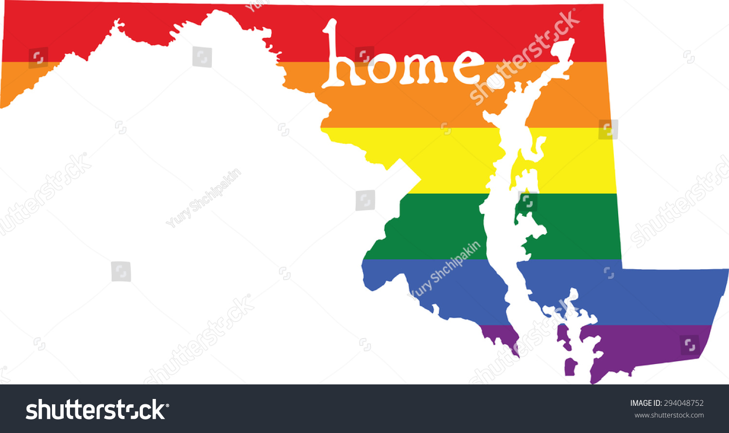 Maryland Gay Pride Vector State Sign Stock Vector Royalty Free