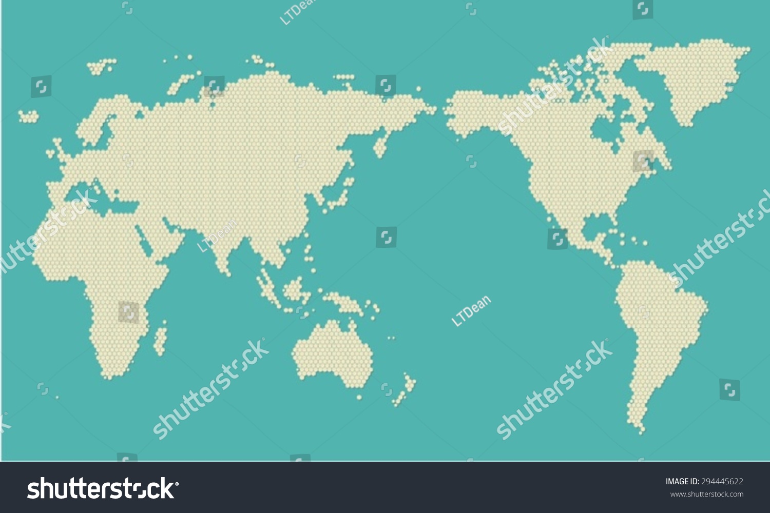 Modern World Map Pixel Vector Stock Vector Royalty Free 294445622