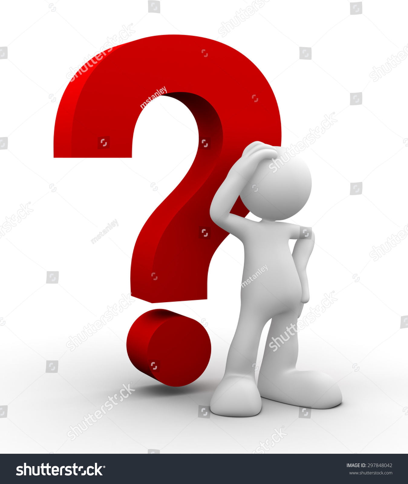 Question Mark Thinking Man Stock Illustration 297848042 Shutterstock