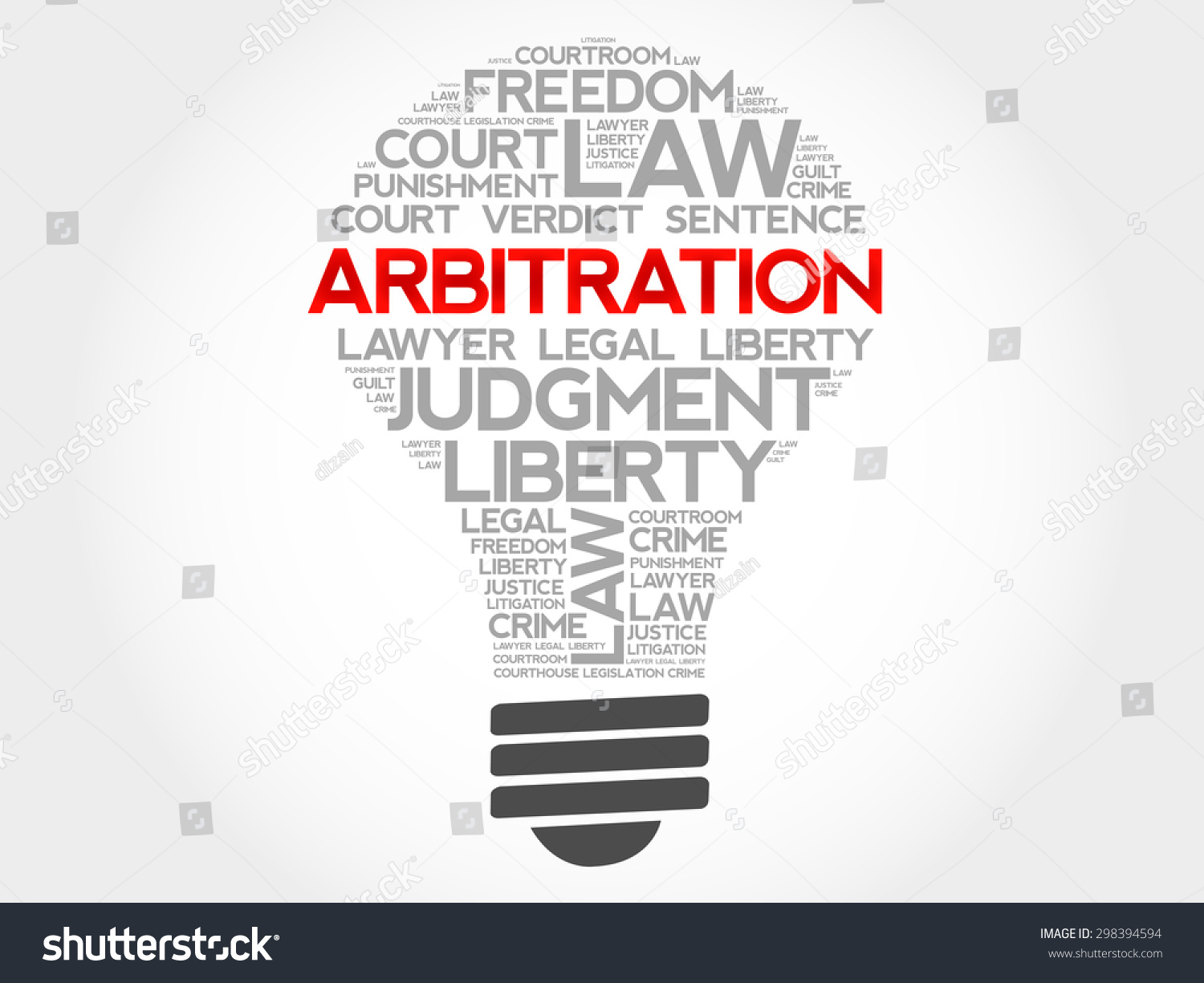 Arbitration Bulb Word Cloud Concept Stock Vector Royalty Free