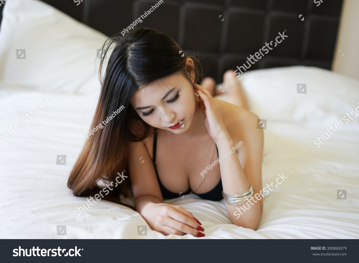 Asian Beauty Portrait Black Bikini On Stock Photo Shutterstock