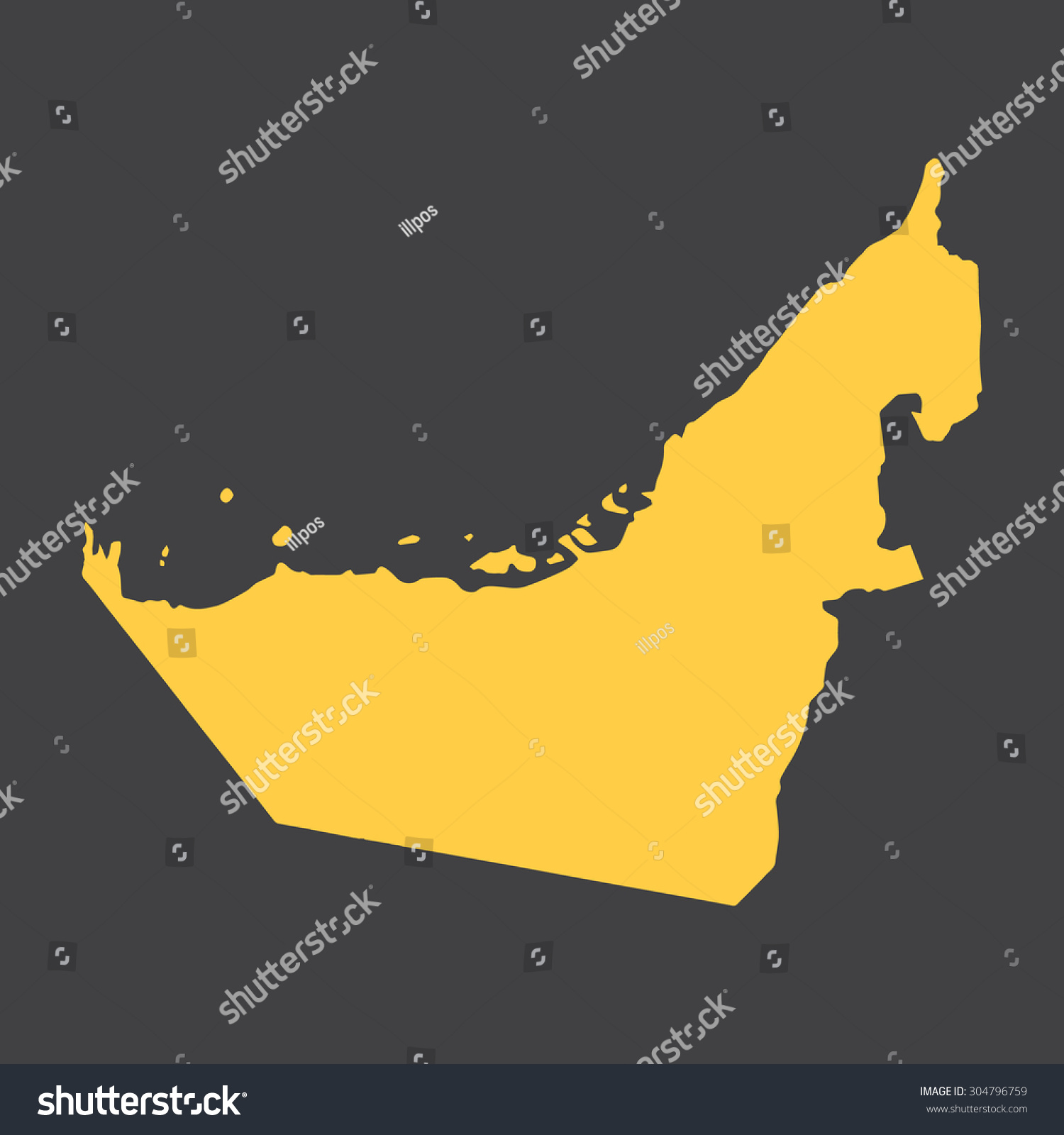 Uaeunited Arab Emirates Border Map Vector Stock Vector Royalty Free