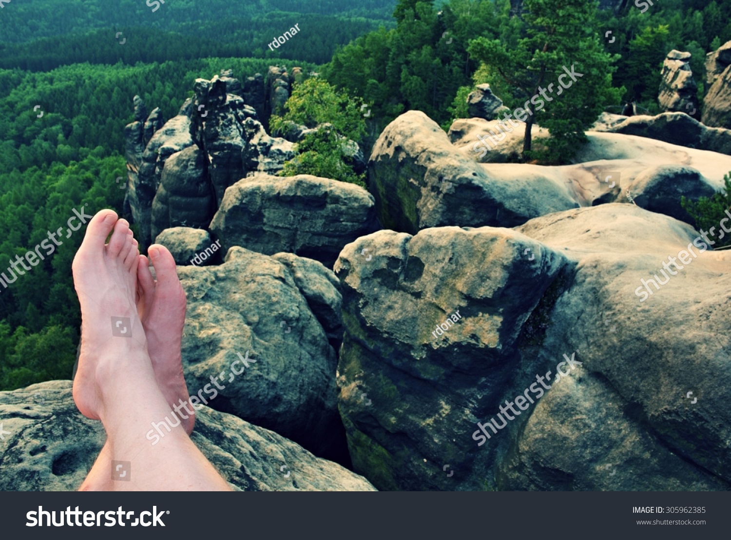 Naked Male Sweaty Legs On Peak Stock Photo 305962385 Shutterstock