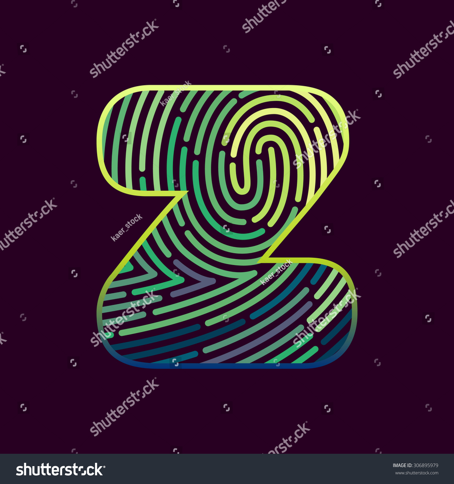 Z Letter Line Logo Vector Fingerprint Stock Vector Royalty Free