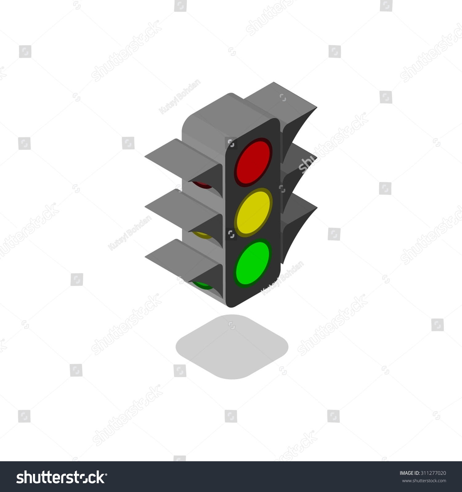 Isometric Traffic Lights Vector Stock Vector Royalty Free 311277020