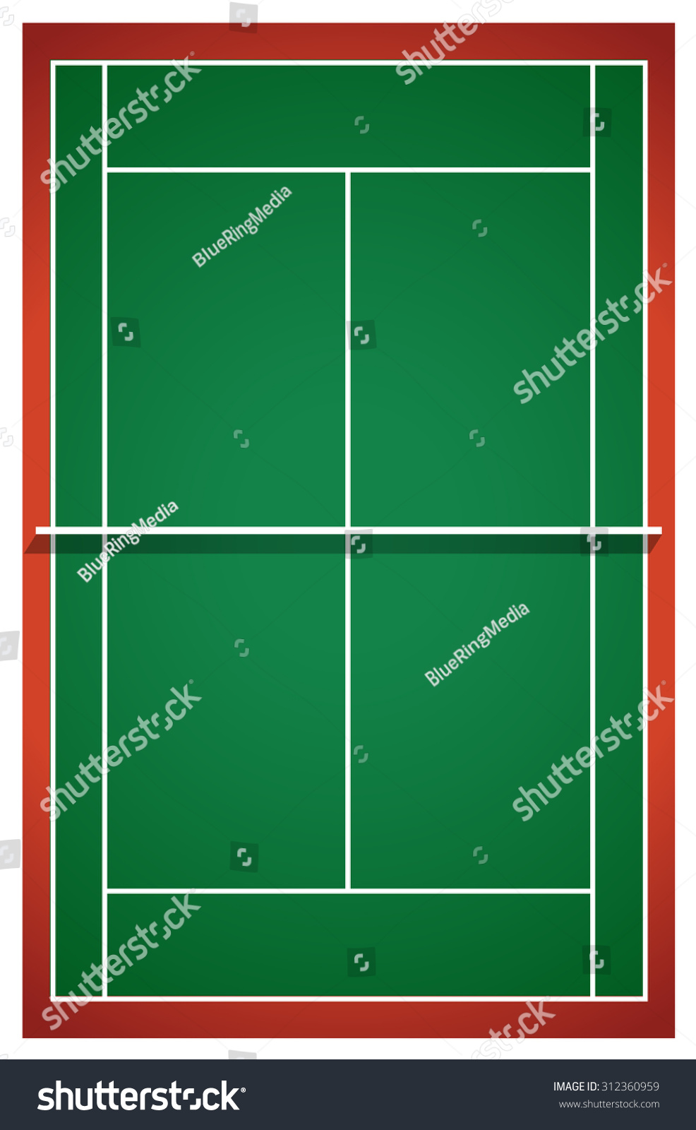 Tennis Court Top View Illustration Stock Vector Royalty Free