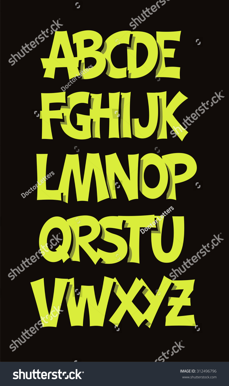 Cartoon Comic Graffiti Font Alphabet Vector Stock Vector Royalty Free