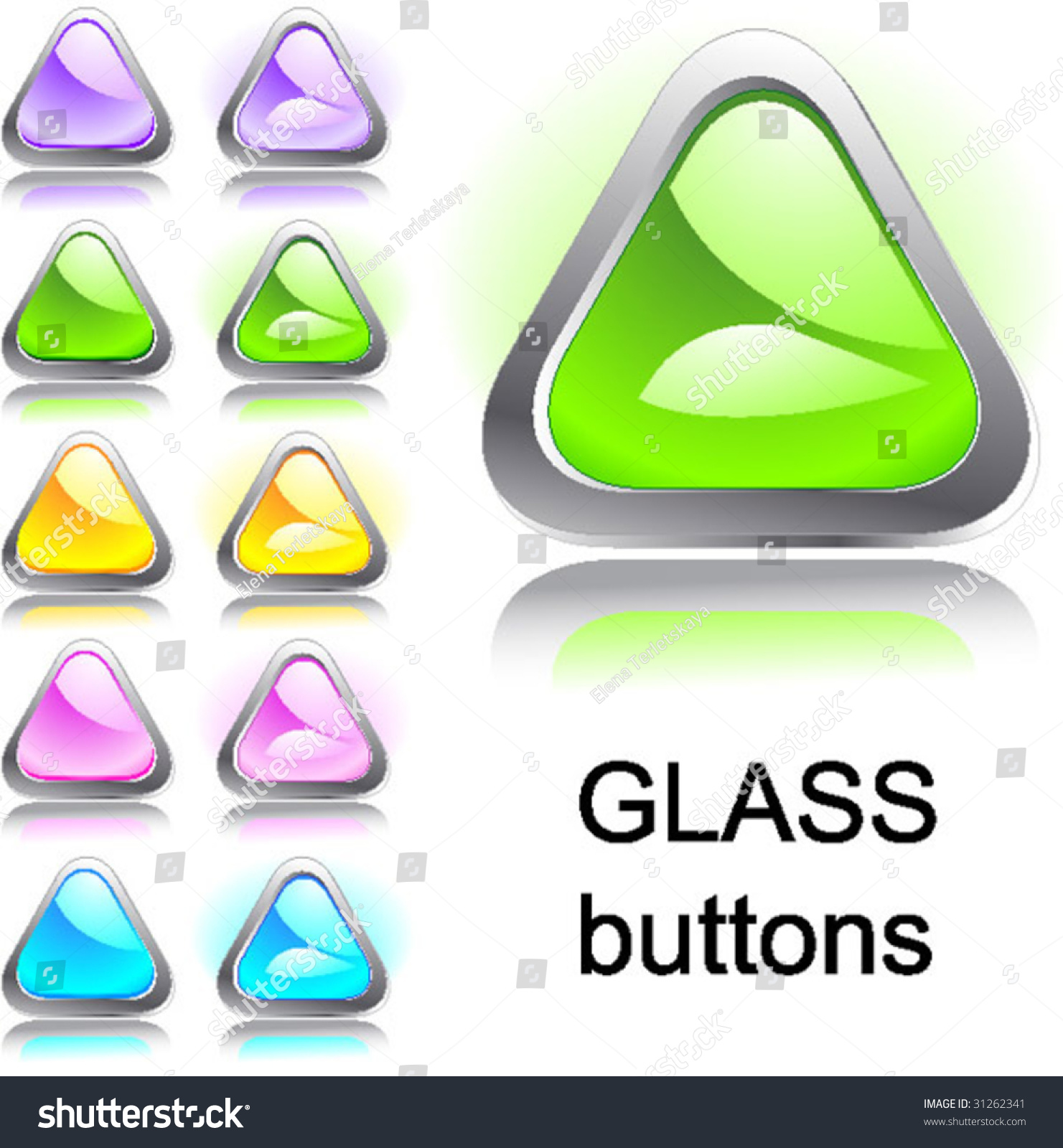 Set Glass Buttons Stock Vector Royalty Free 31262341 Shutterstock