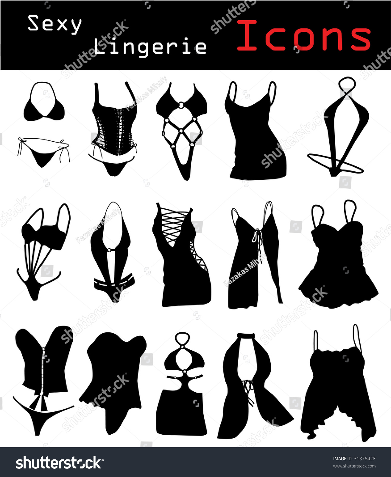 Sexy Lingerie Icons Stock Vector Royalty Free Shutterstock