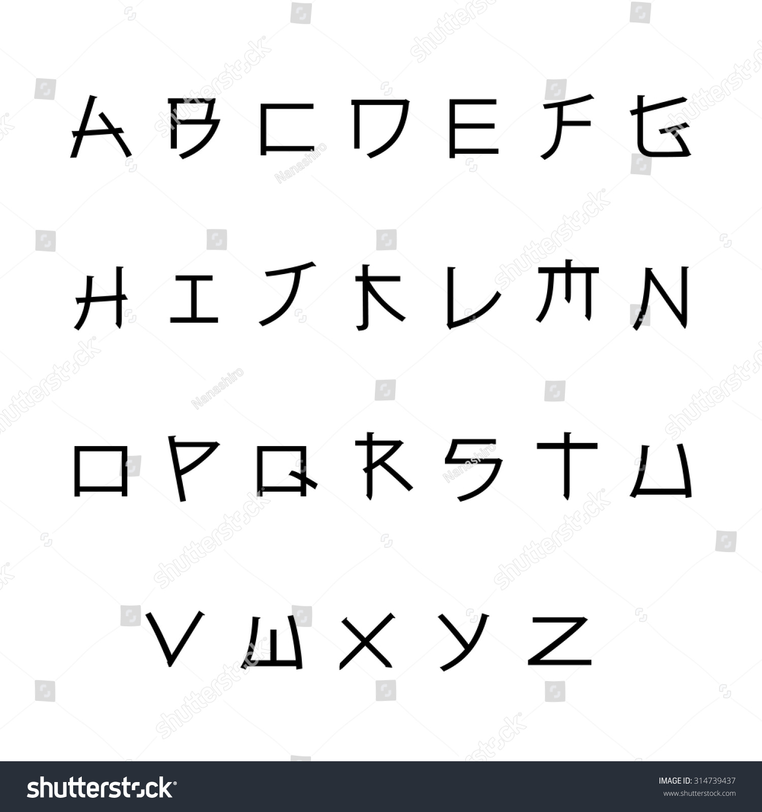 Asian style english font