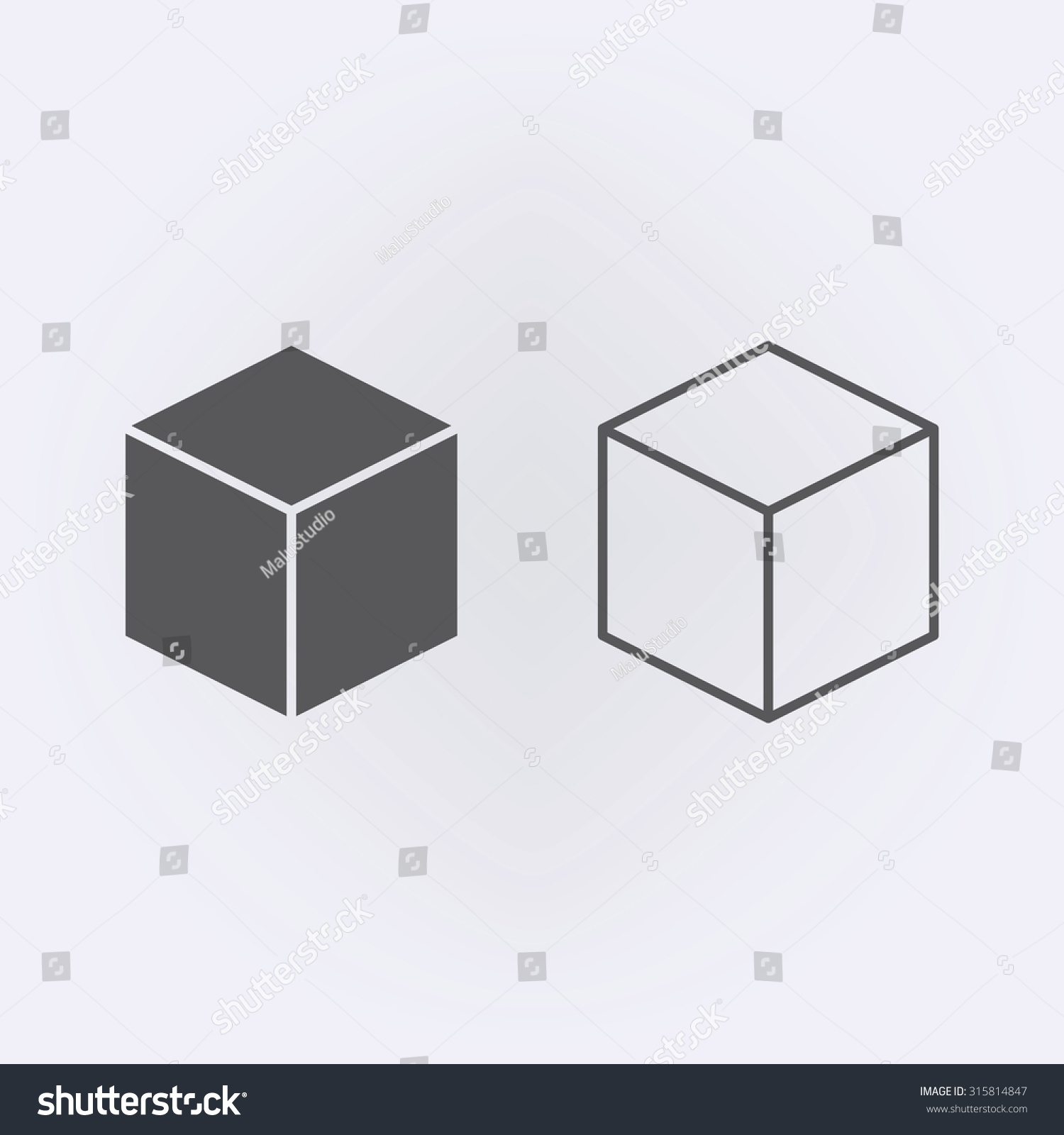 Cube Icon Set Vector Illustration Stock Vector Royalty Free