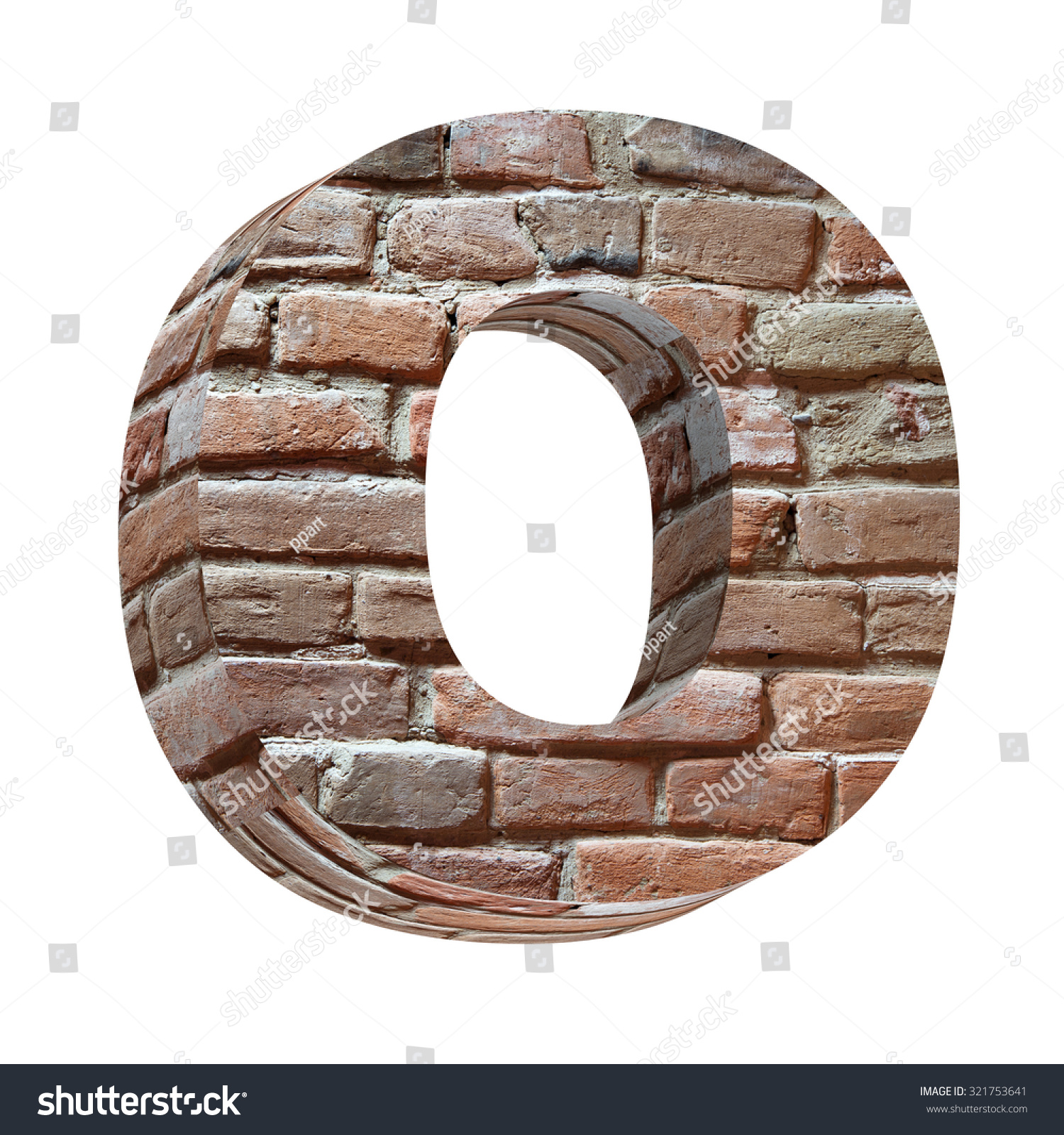 One Letter Old Brick Alphabet Set Stock Illustration