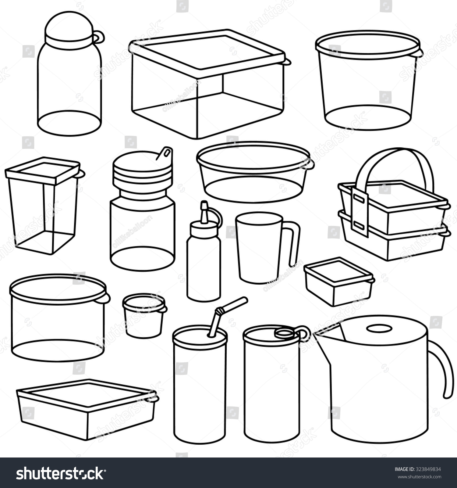 Vector Set Plastic Container Stock Vector Royalty Free