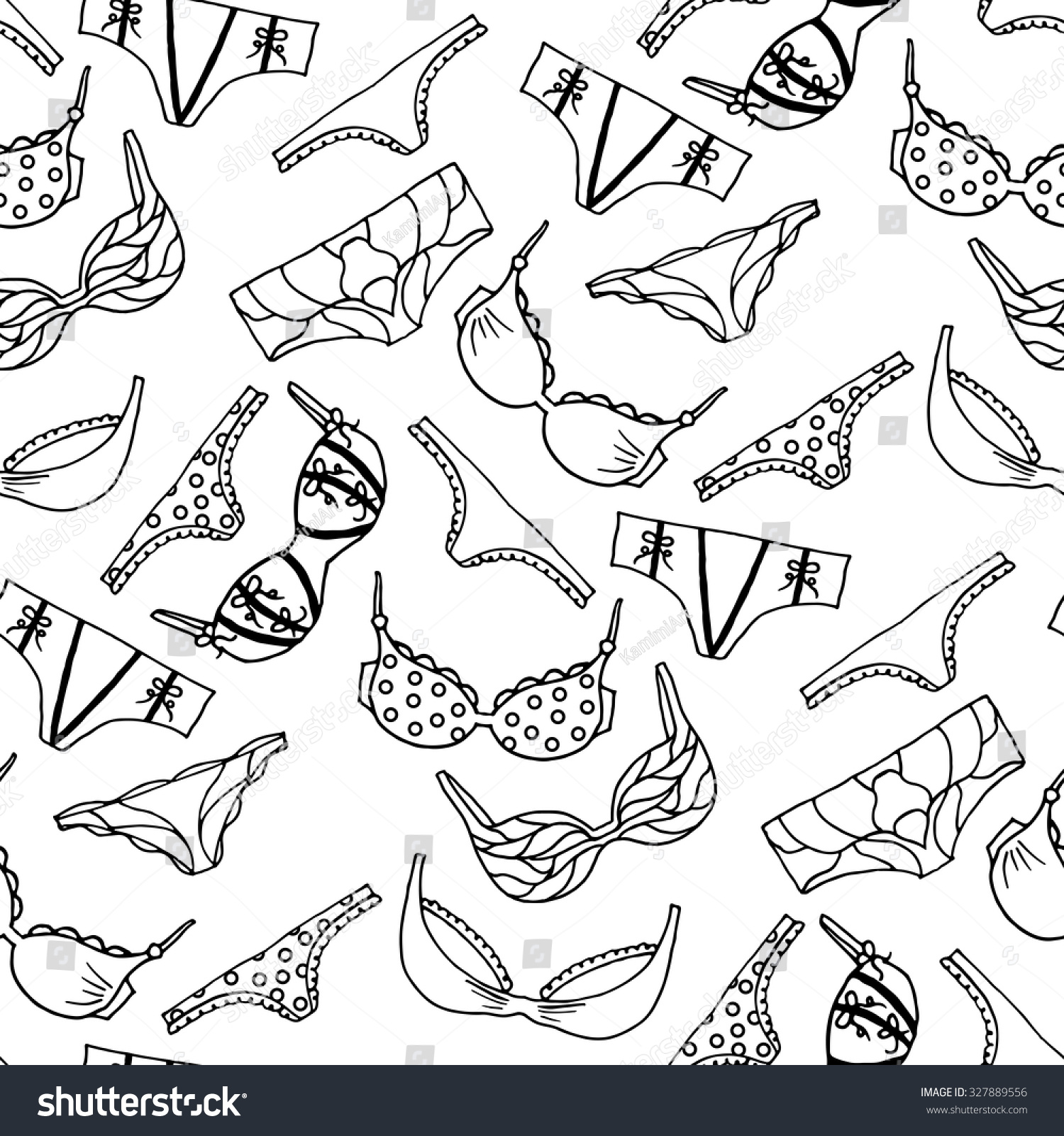 Lingerie Seamless Pattern Vector Underwear Wallpaper Stock Vector