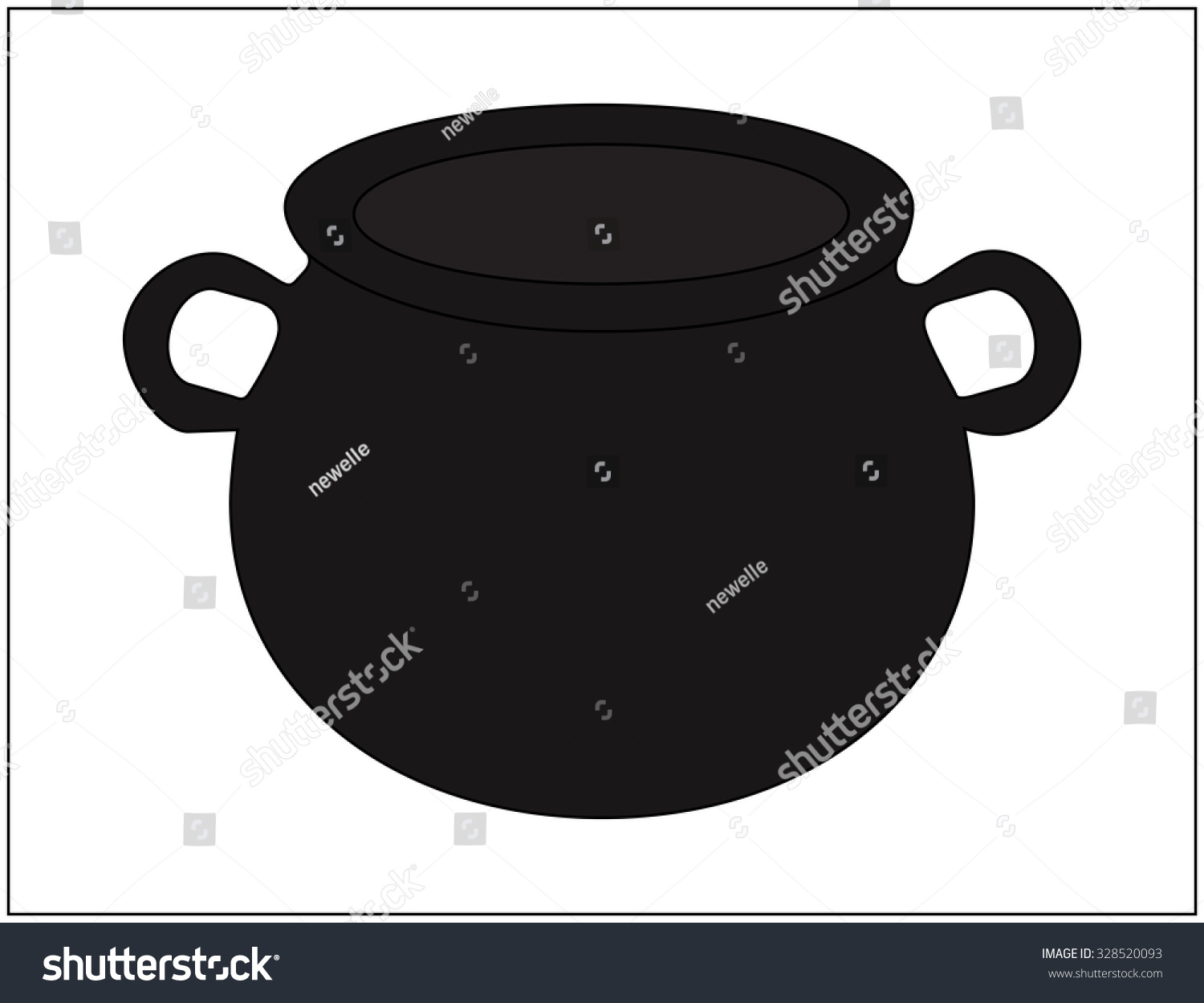 Empty Witch Cauldron Pot Cartoon Vector Stock Vector Royalty Free