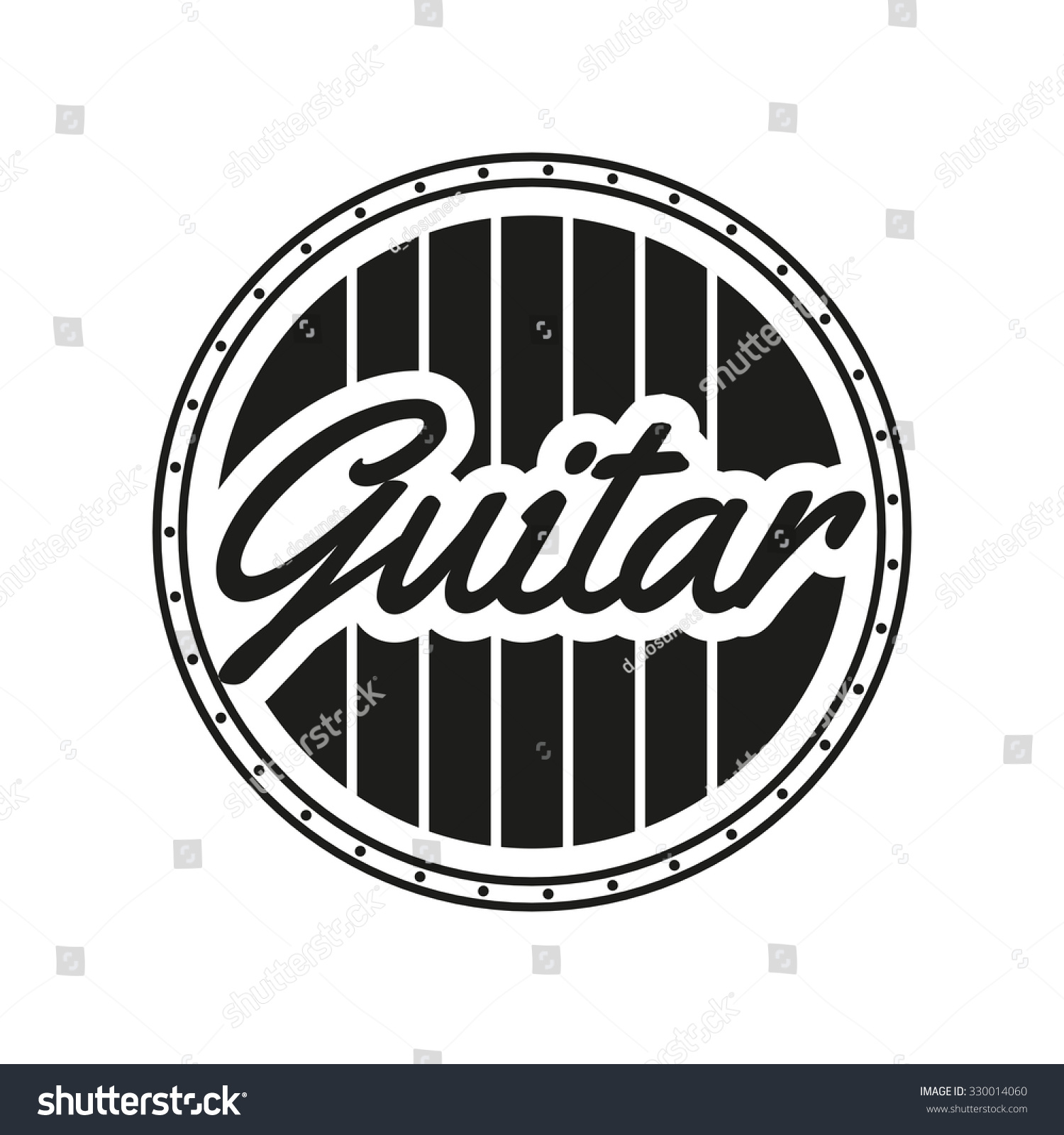 Vintage Guitar Logo Stock Vector Royalty Free Shutterstock