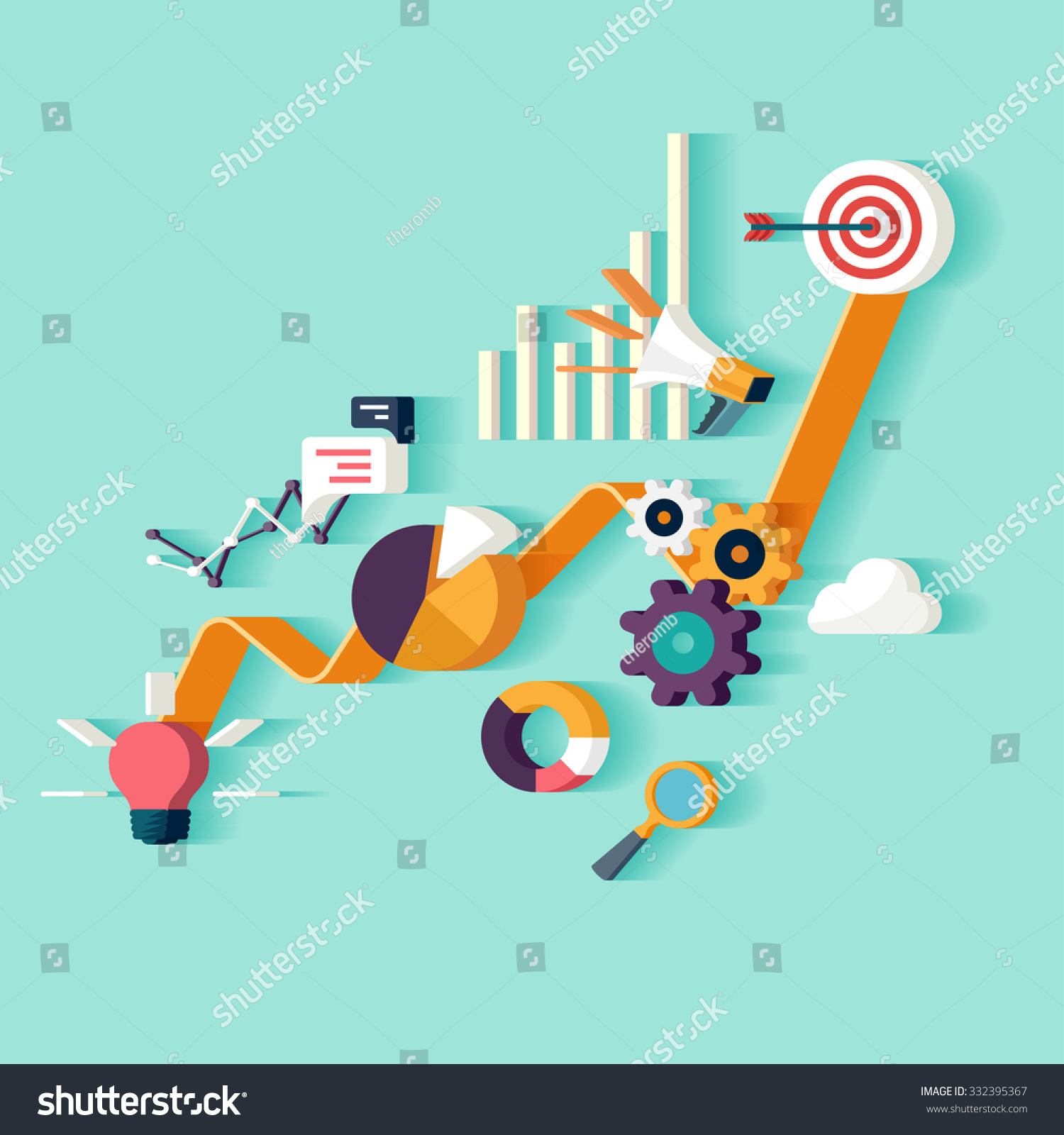 Data Analytics Flat Design Stock Vector Royalty Free