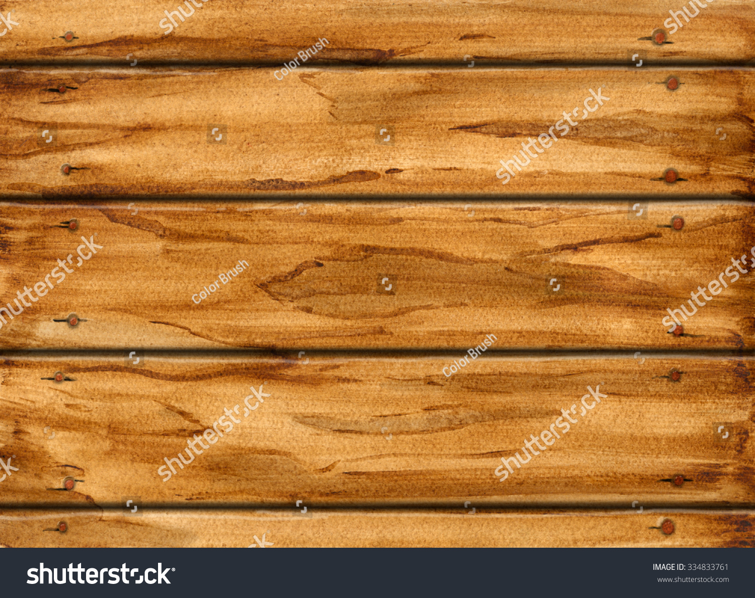 Watercolor Wood Texture Wooden Plank Background Stock Illustration