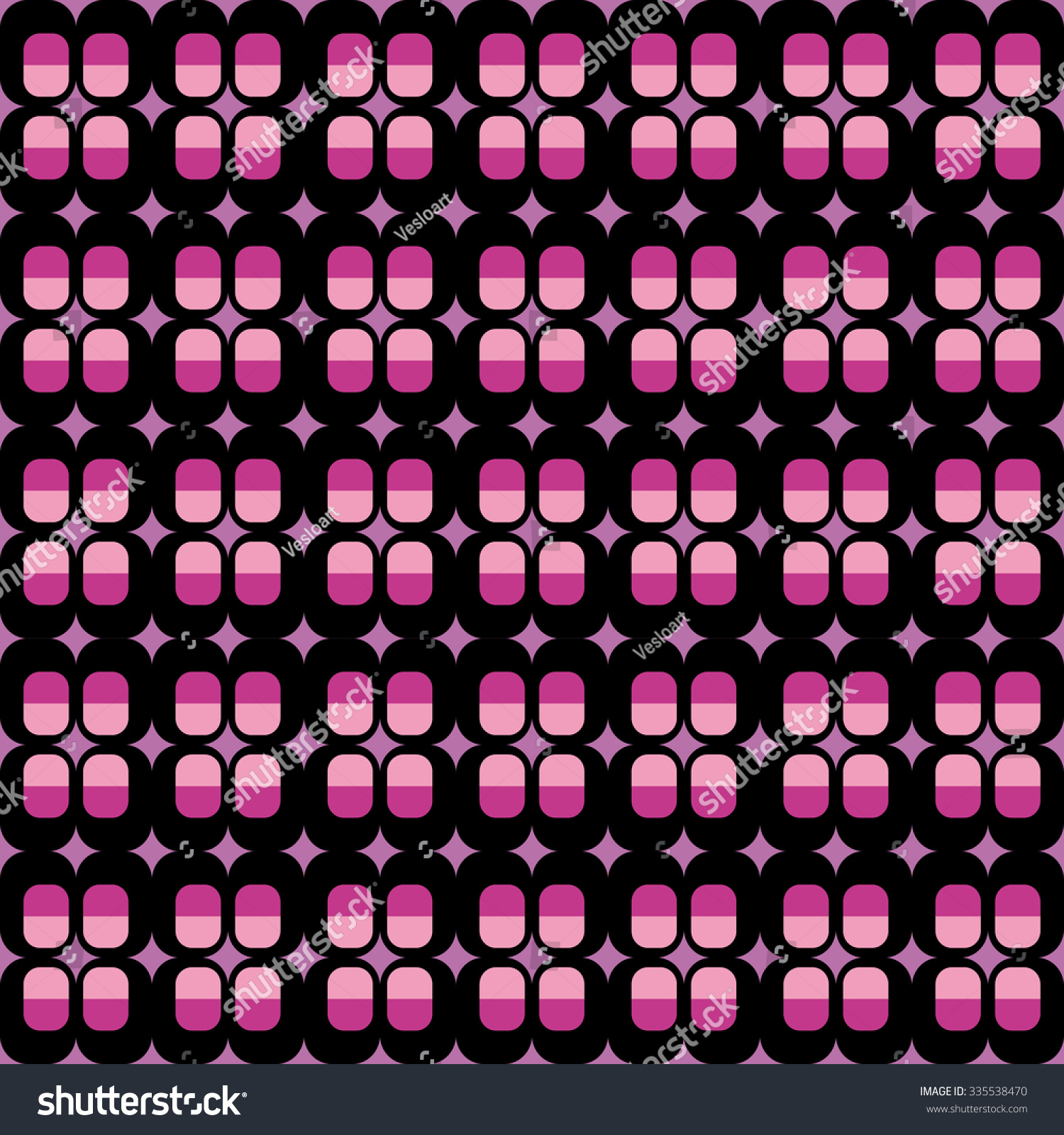 Fun Pattern Black Pink Geometric Shapes Stock Vector Royalty Free