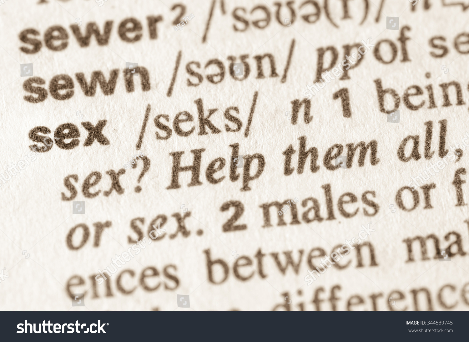 Definition Word Sex Dictionary Stock Photo Shutterstock