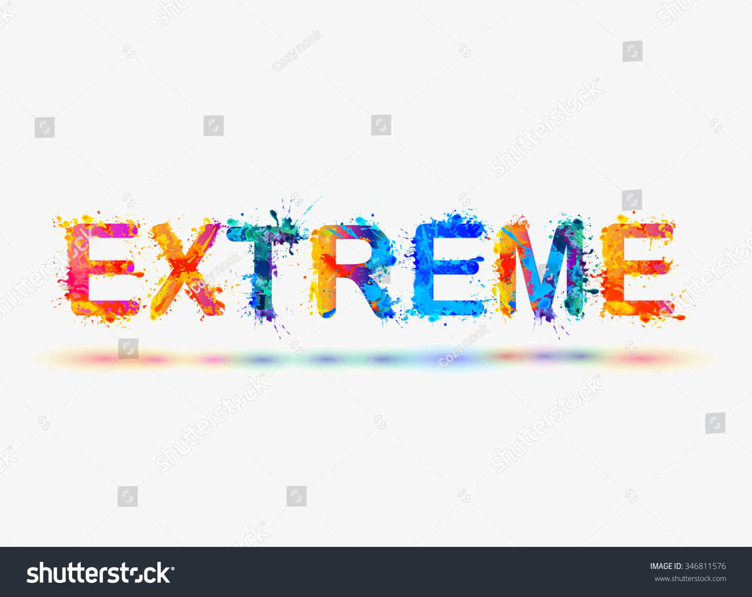 Word Extreme Rainbow Splash Paint Stock Vector Royalty Free