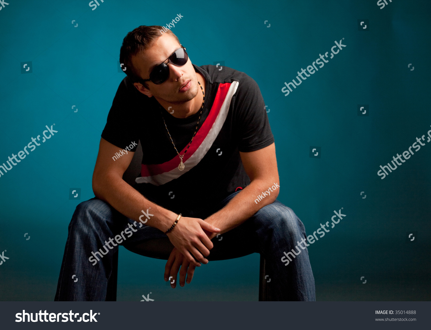 Cool Guy Wearing Sunglasses Stock Photo 35014888 Shutterstock