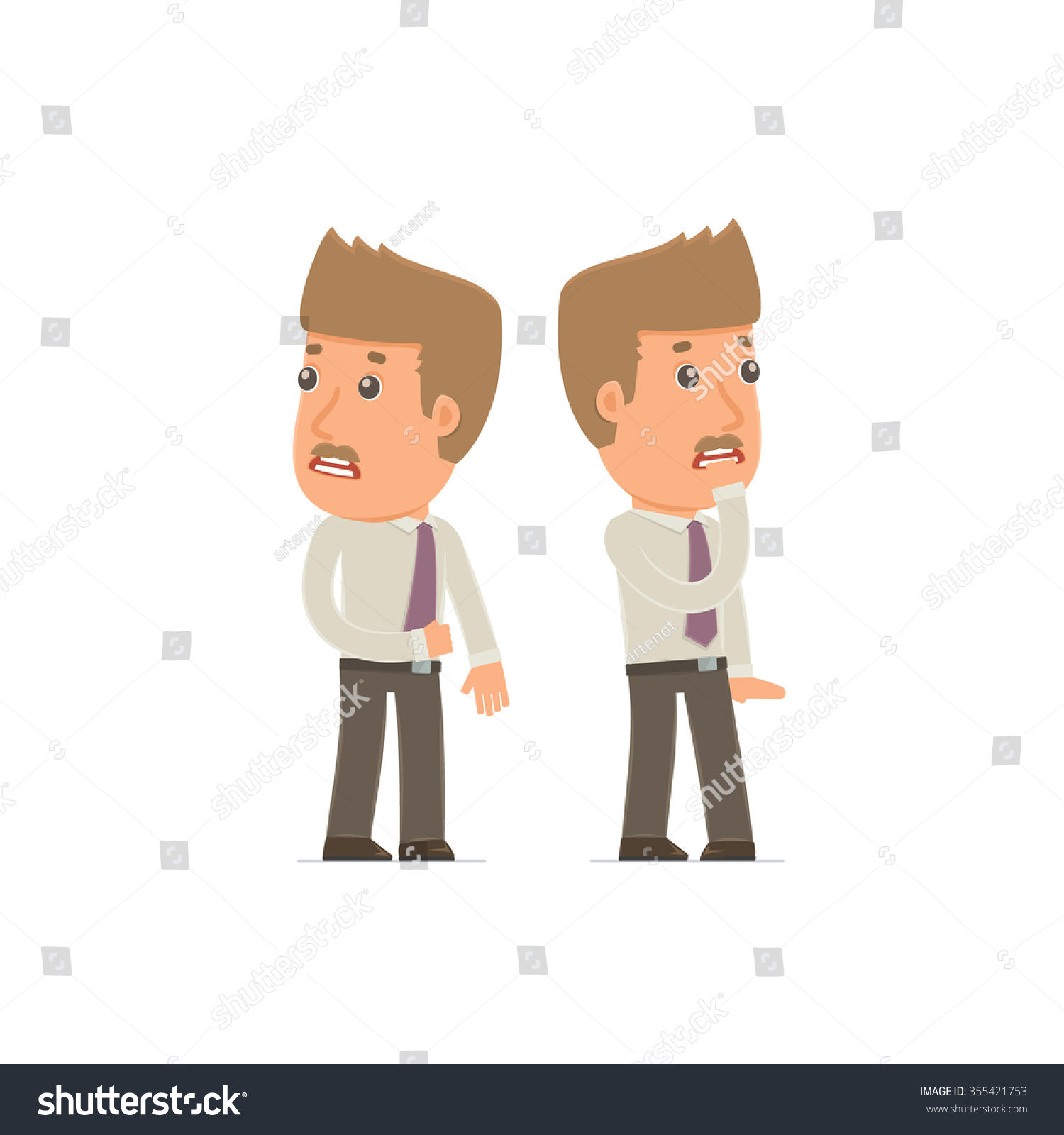 Cowardly Character Broker Heard Something Very Stock Vector Royalty