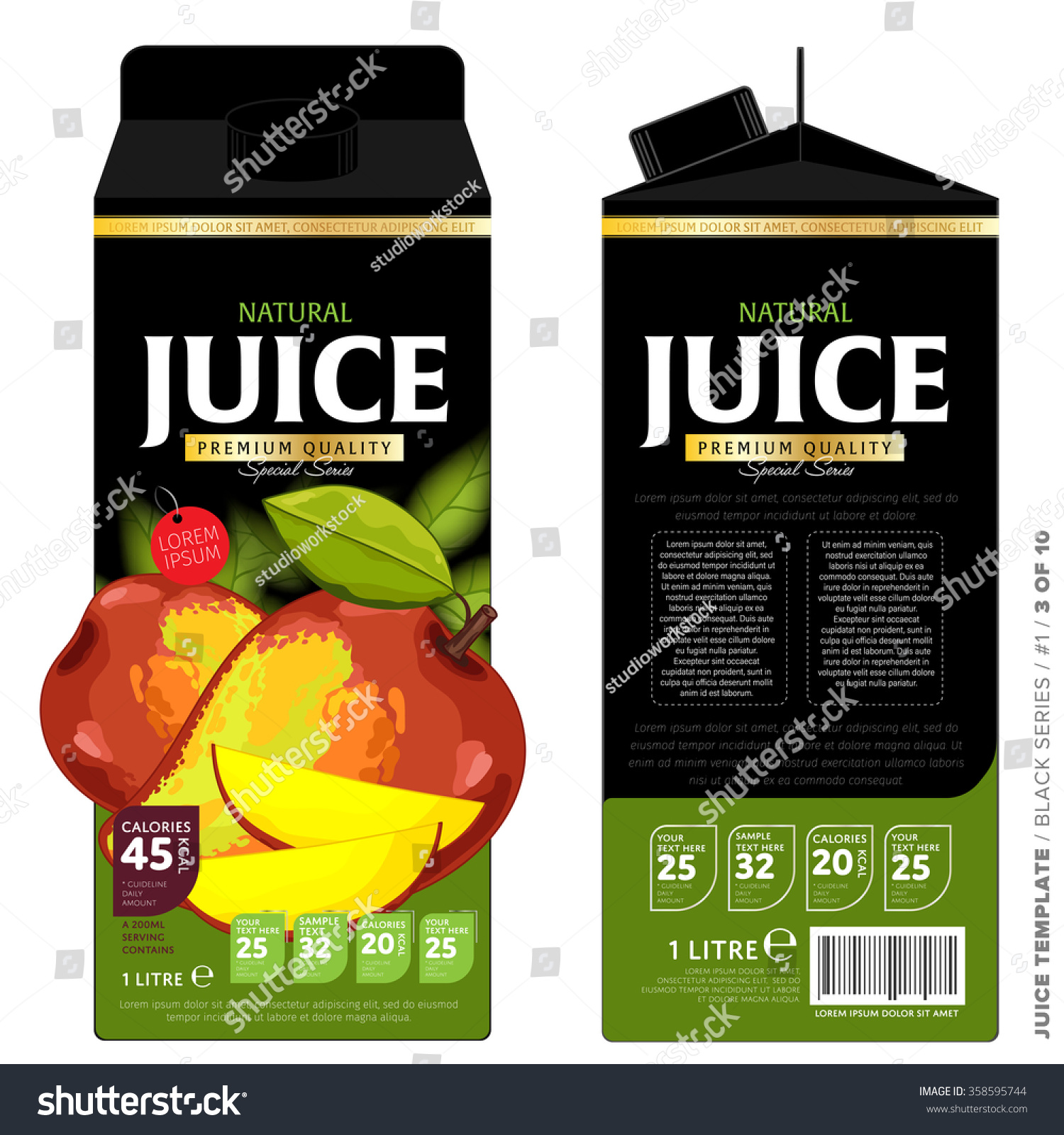 Juice Tetra Pack Mango Fruit Juice Stock Vector Royalty Free