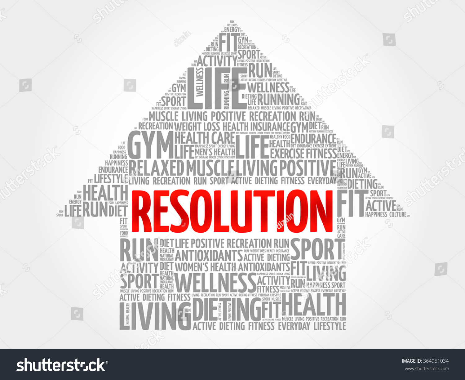 Resolution Arrow Word Cloud Health Concept Stock Vector Royalty Free