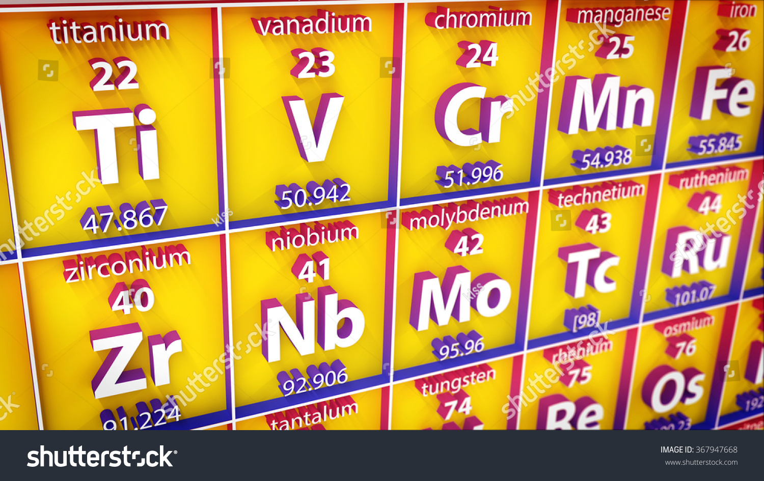 3d Periodic Table Element Science Concept Stock Illustration 367947668