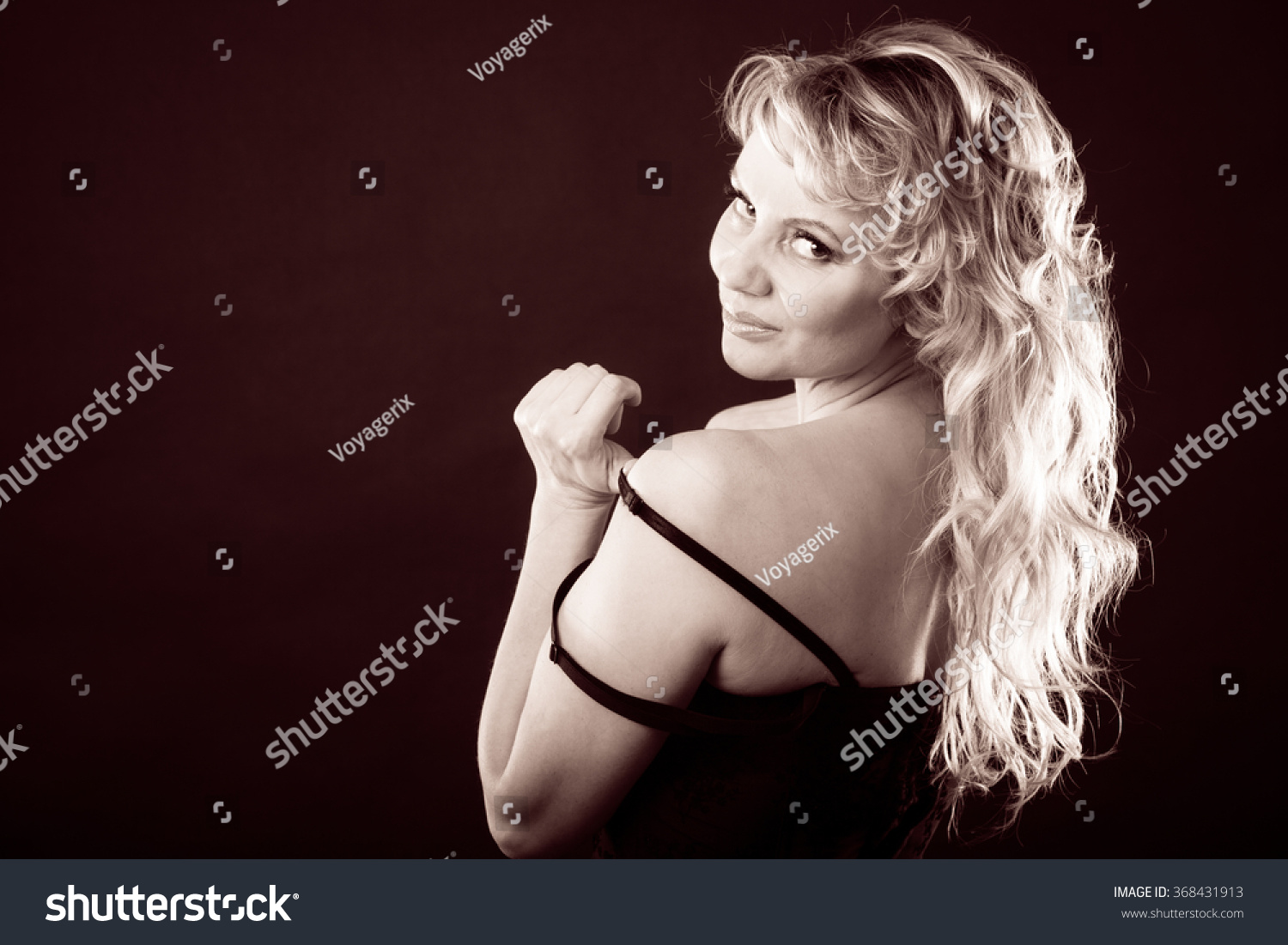 Sexiness Women Attractive Sensual Blonde Adult Stock Photo