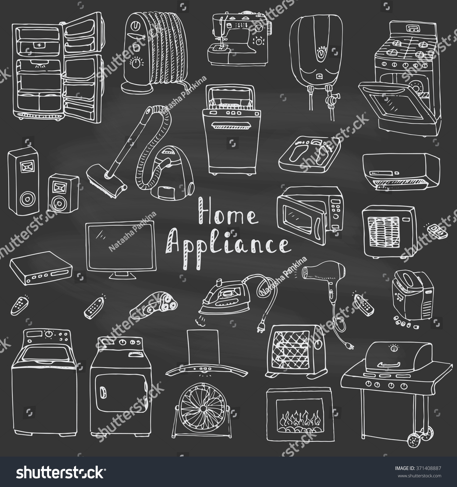 Hand Drawn Doodle Home Appliance Vector Stock Vector Royalty Free