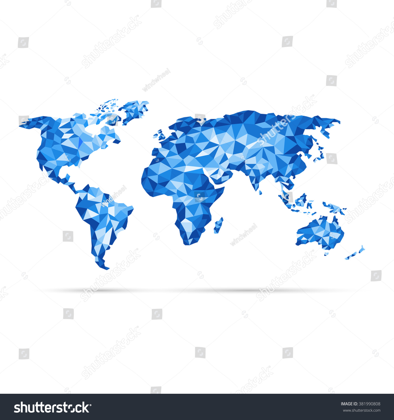 Vectors World Map Polygonal Precision Lowpoly Stock Vector Royalty