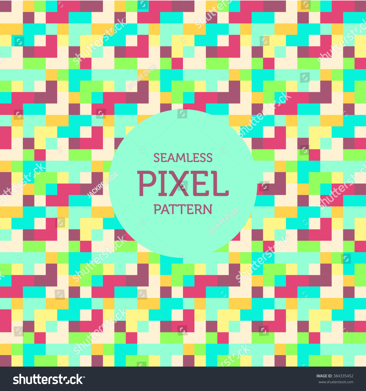 Pixel Pattern Seamless Colorful Background Vector Stock Vector Royalty