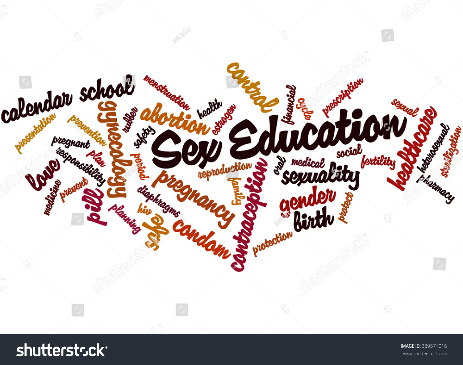 Sex Education Word Cloud Concept On Stock Illustration 389571016