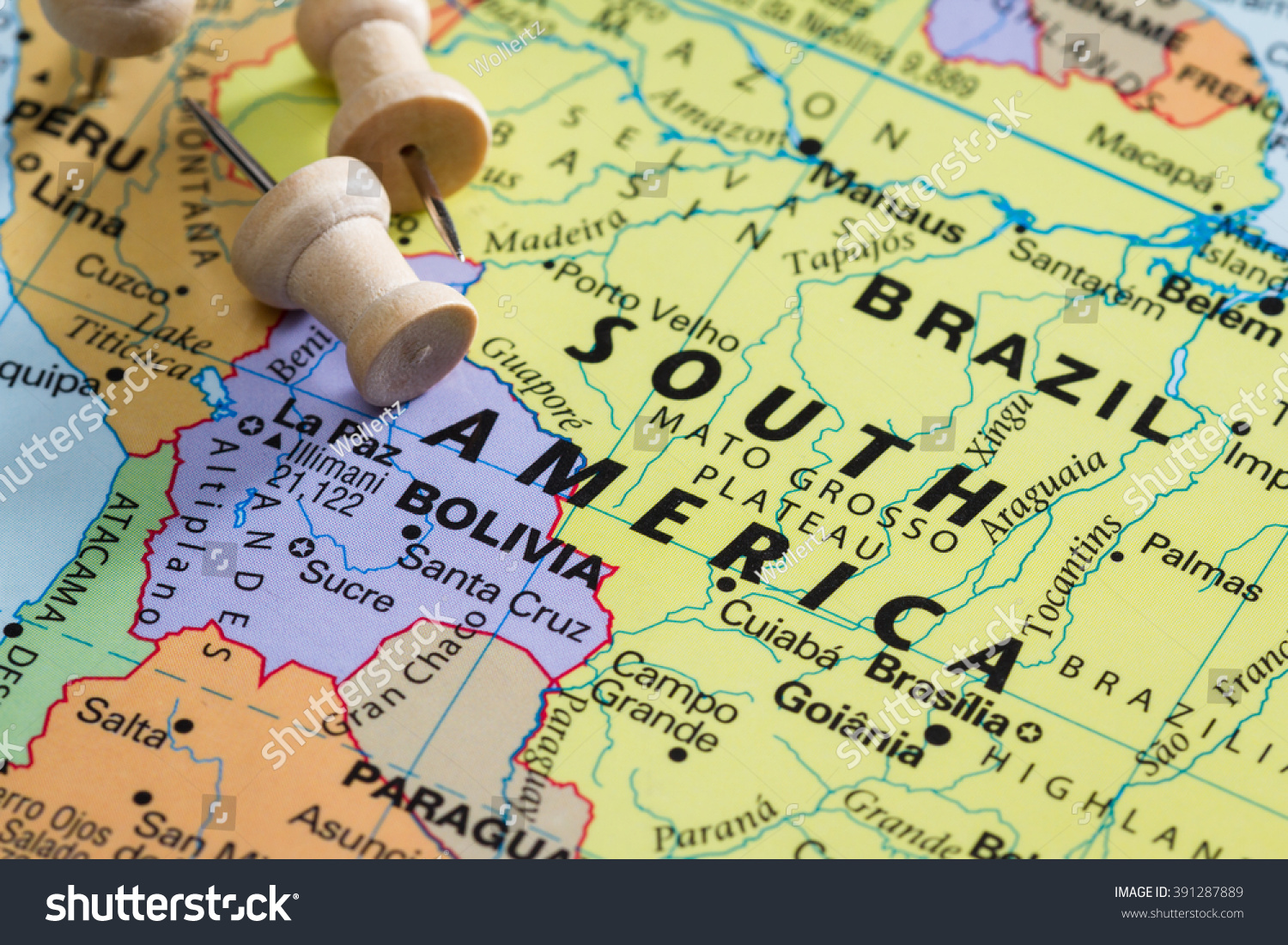 Push Pin On World Map Marking Stock Photo 391287889 Shutterstock