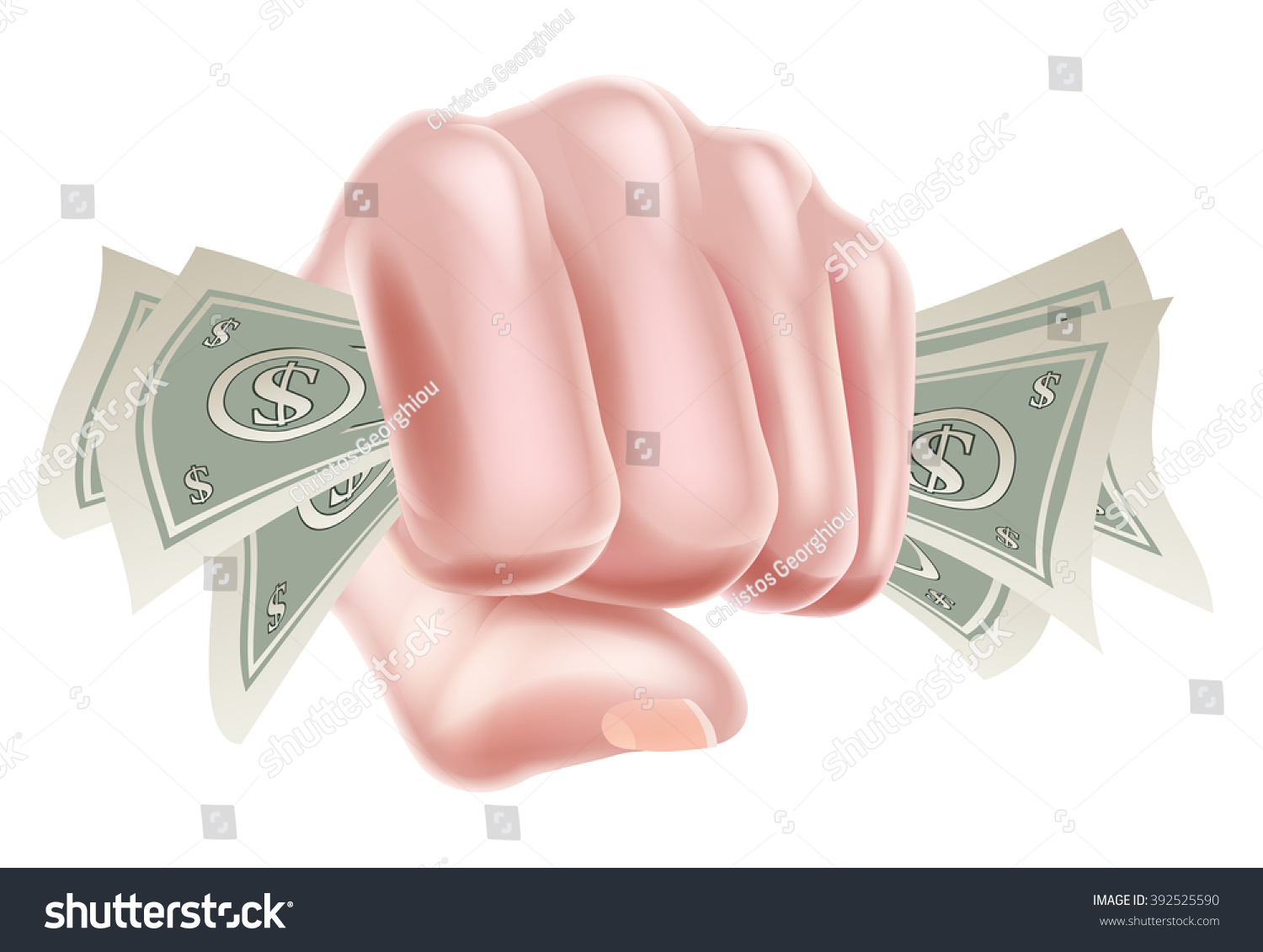 Vektor Stok Cartoon Hand Holding Money Cash Dollar Tanpa Royalti