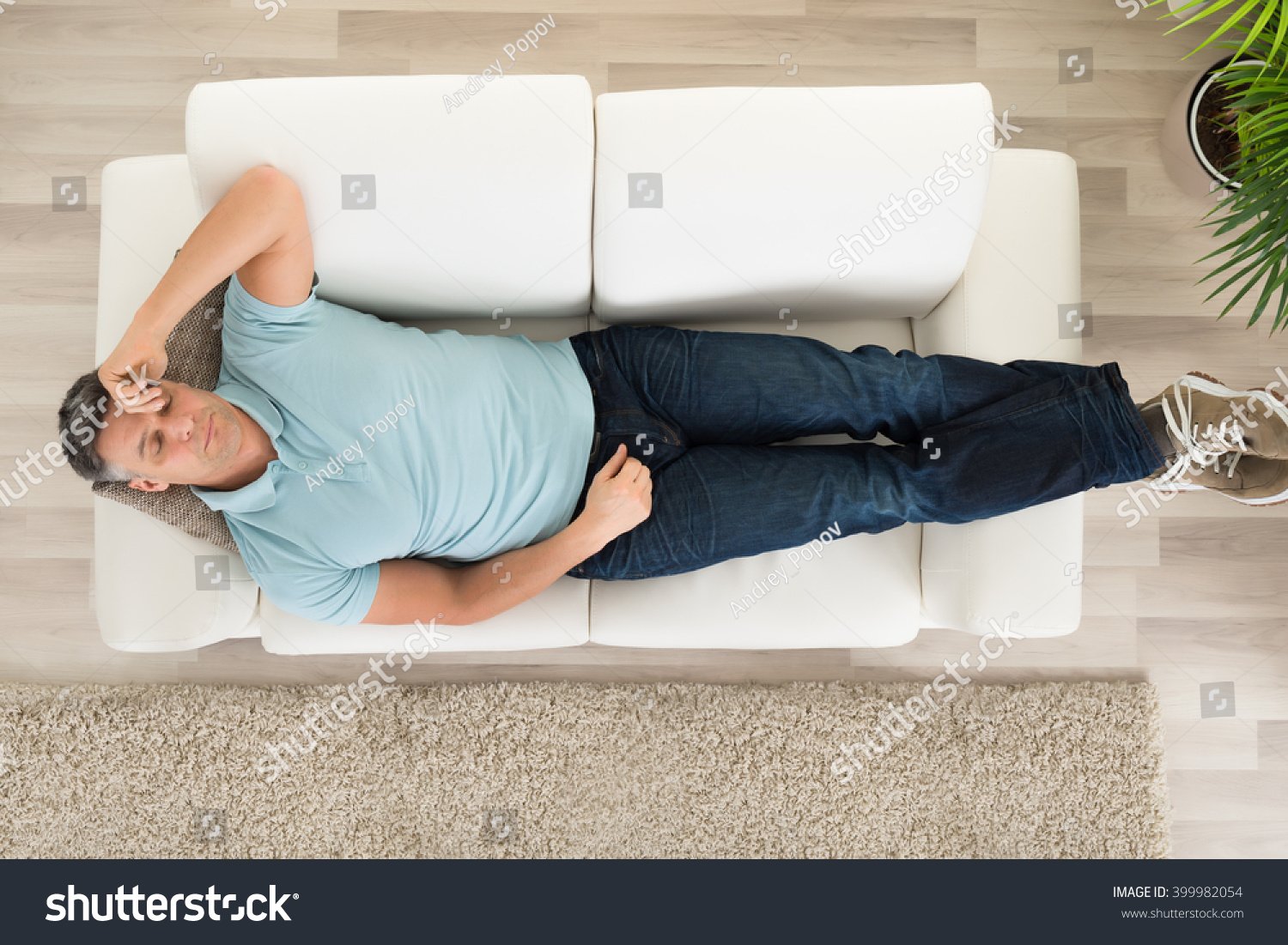Asleep couch fan photos